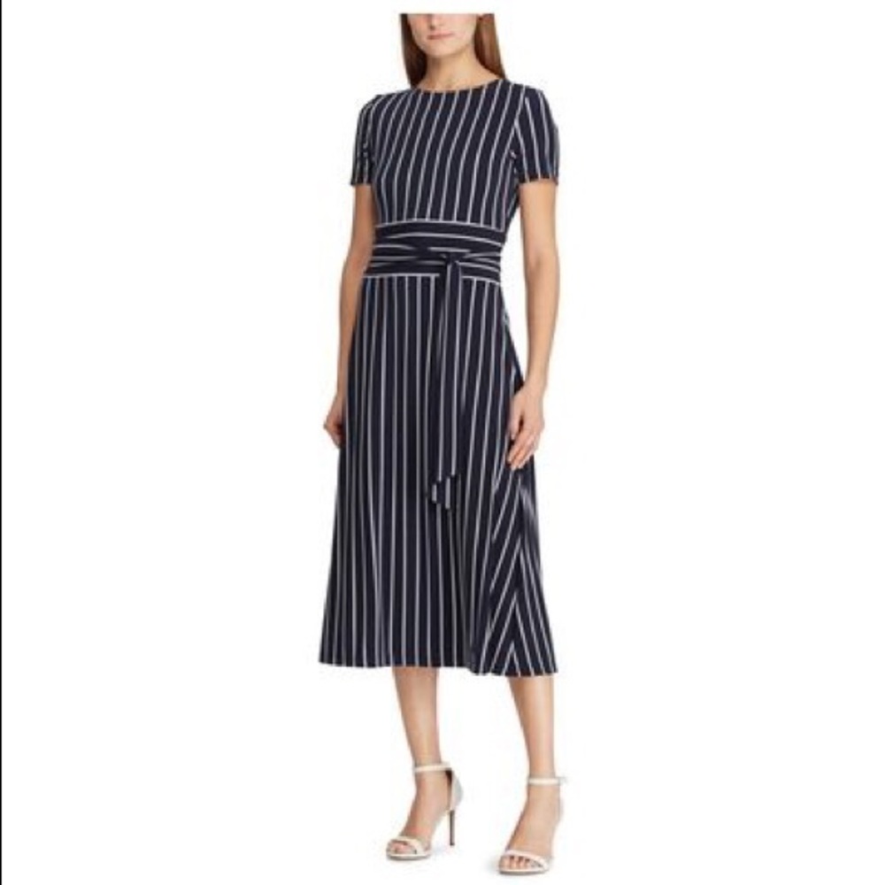 Ralph Lauren Striped MIDI dress with belt
